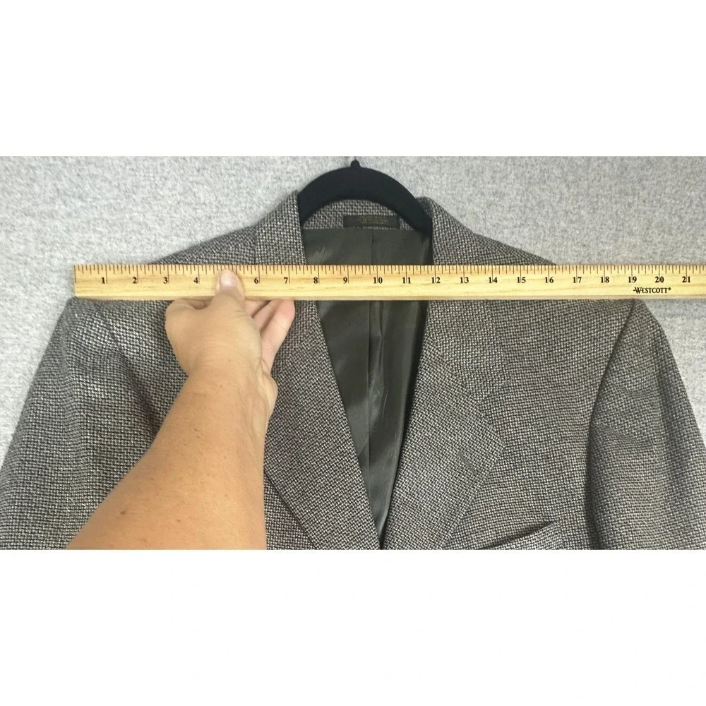Norm Thompson Blazer Mens‎ 44R Gray Black Tweed Sport Coat Jacket Two Button